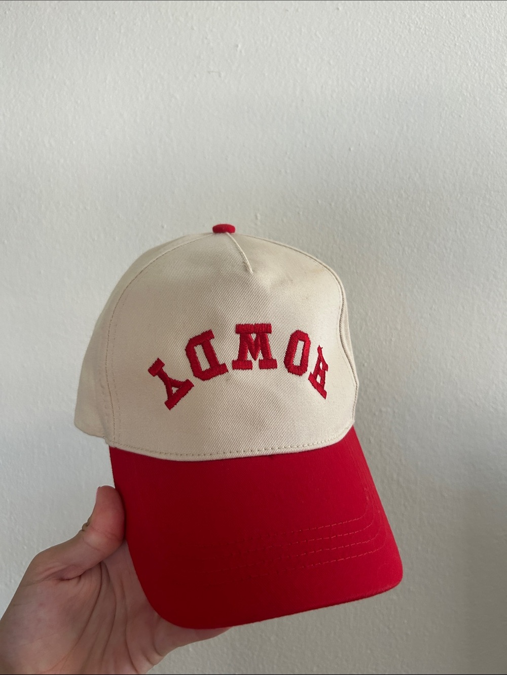David and Young Cream and Red Contrast Baseball Cap